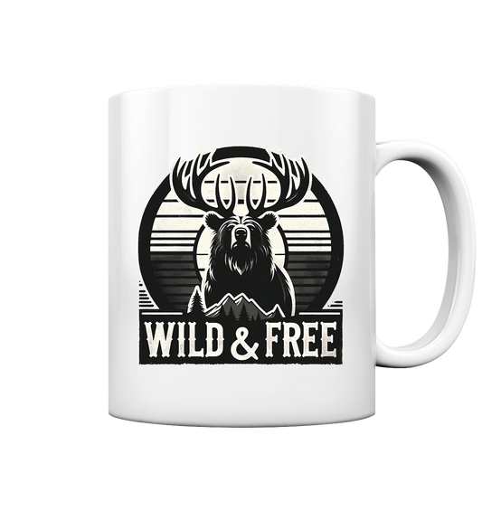 "Wild & Free" Ceramic Mug for Nature Lovers