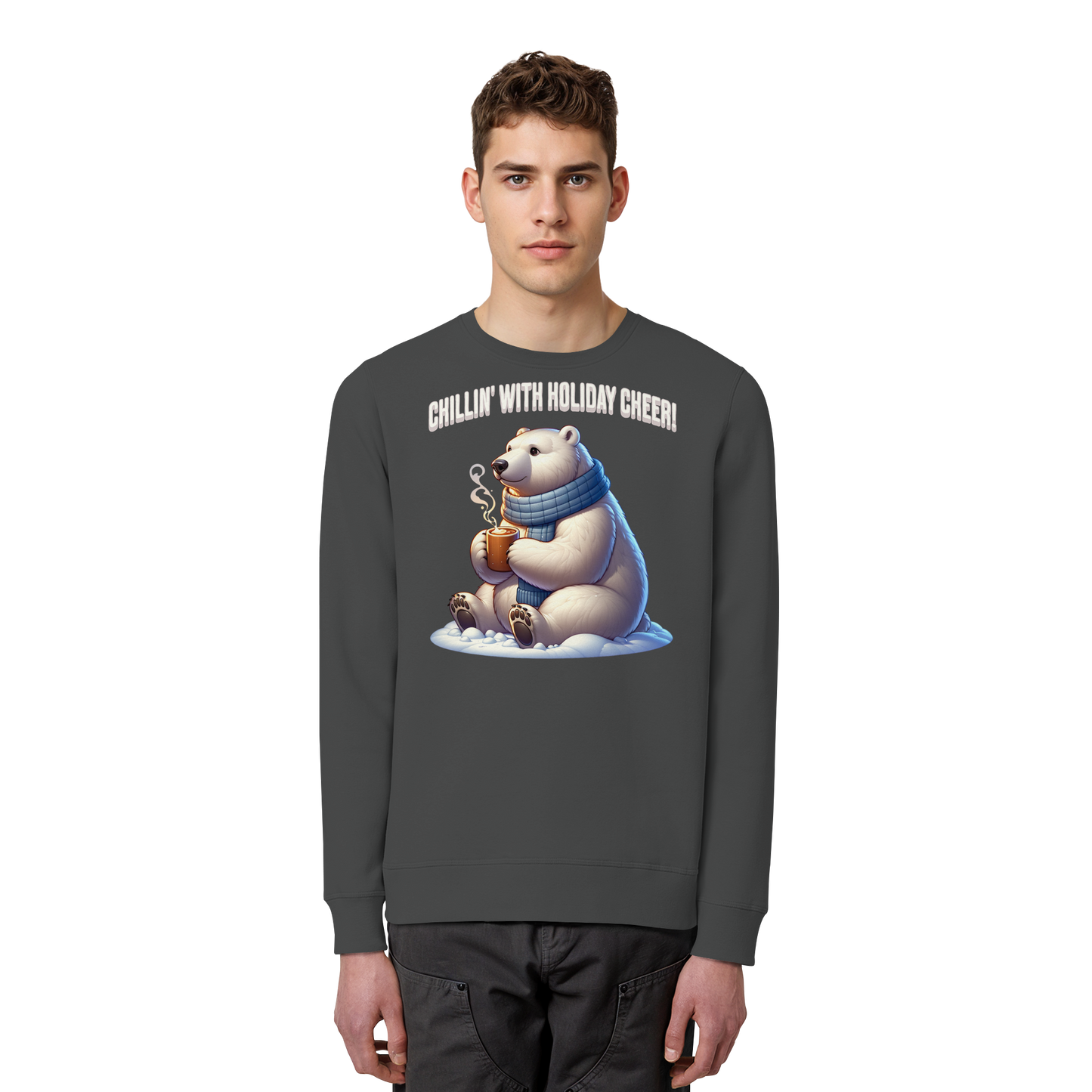 Chillin’ With Holiday Cheer Sweatshirt | Cozy Polar Bear Crewneck | Holiday Fleece