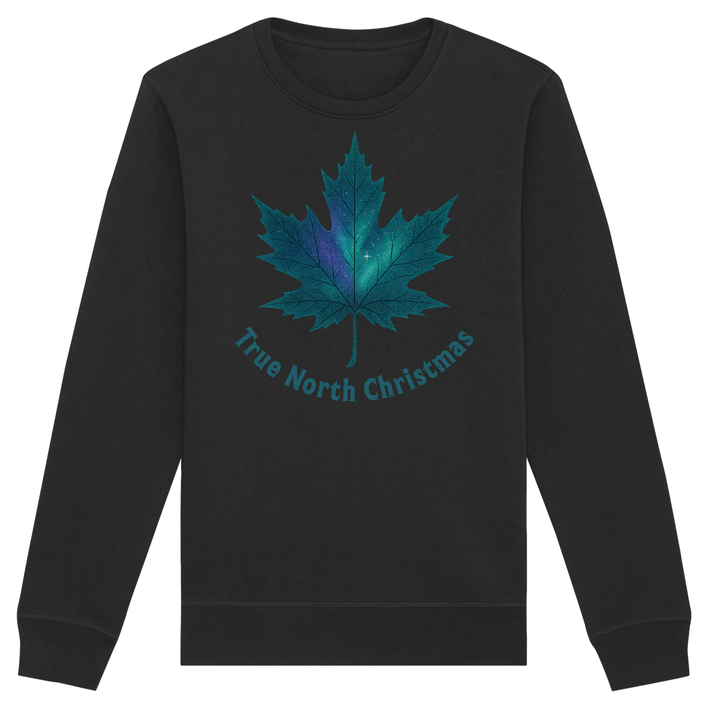 True North Christmas Sweatshirt | Maple Leaf Holiday Crewneck | Premium Fleece