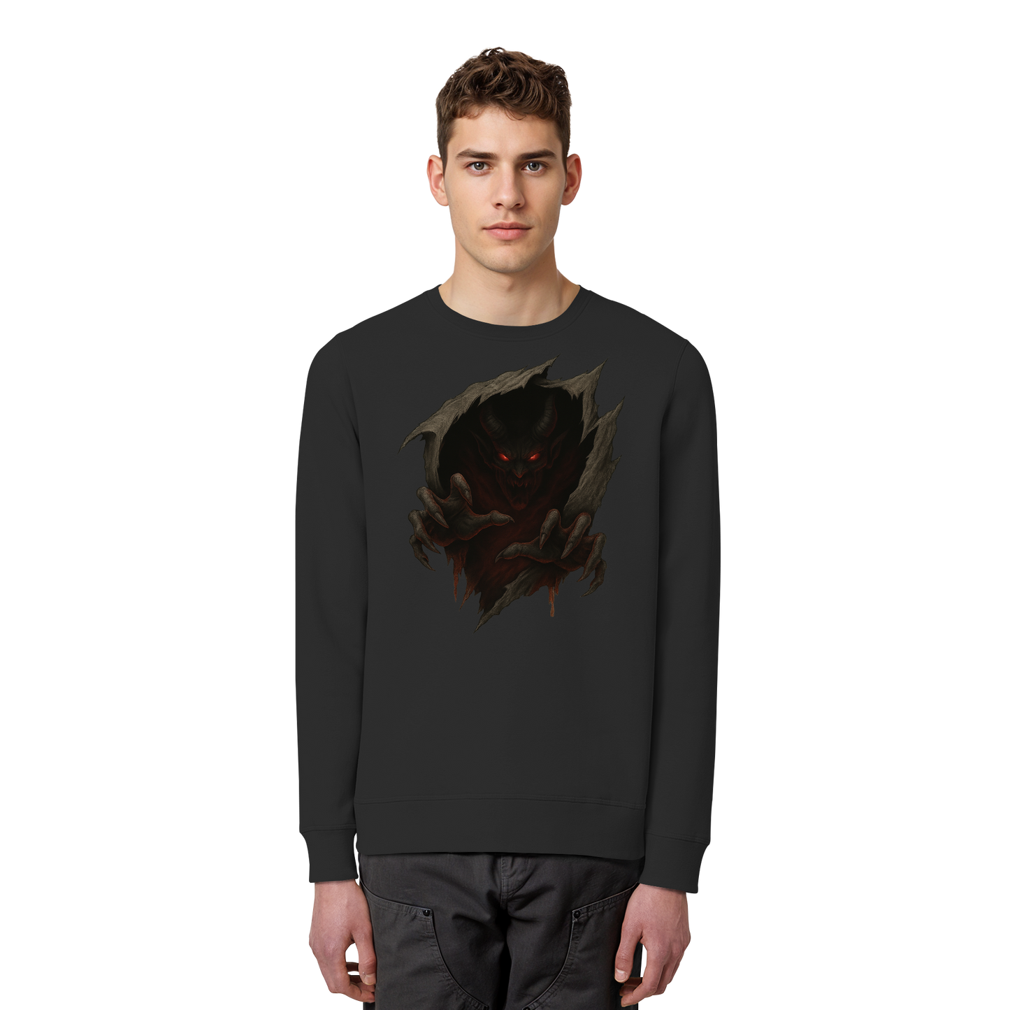 Demon Within – Halloween Sweatshirt | Gothic Demon Shadows Design