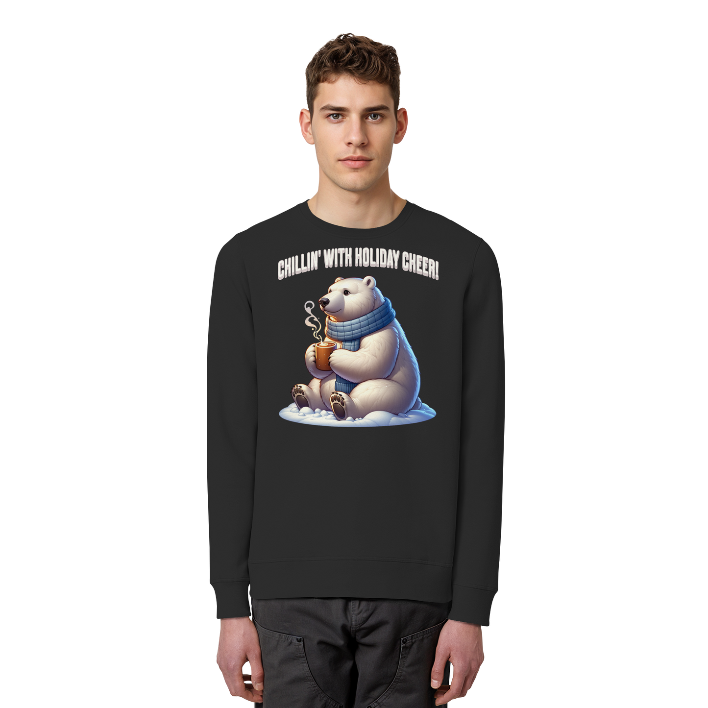 Chillin’ With Holiday Cheer Sweatshirt | Cozy Polar Bear Crewneck | Holiday Fleece