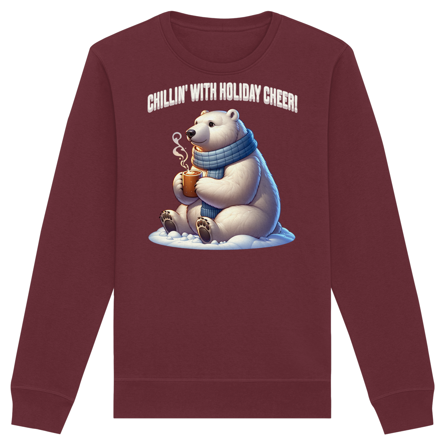 Chillin’ With Holiday Cheer Sweatshirt | Cozy Polar Bear Crewneck | Holiday Fleece