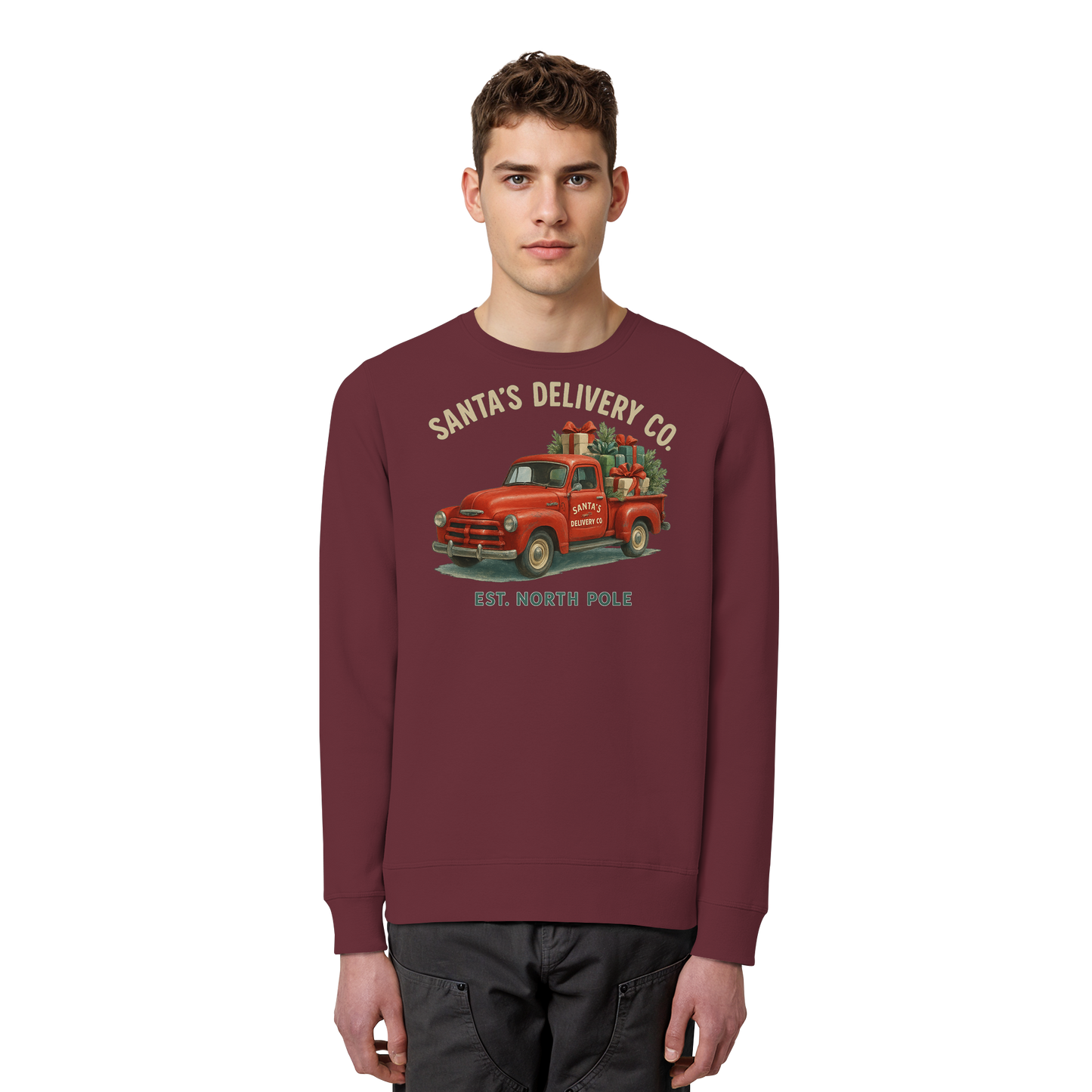 Santa’s Delivery Truck Sweatshirt | Vintage Christmas Crewneck | Premium Quality Fleece