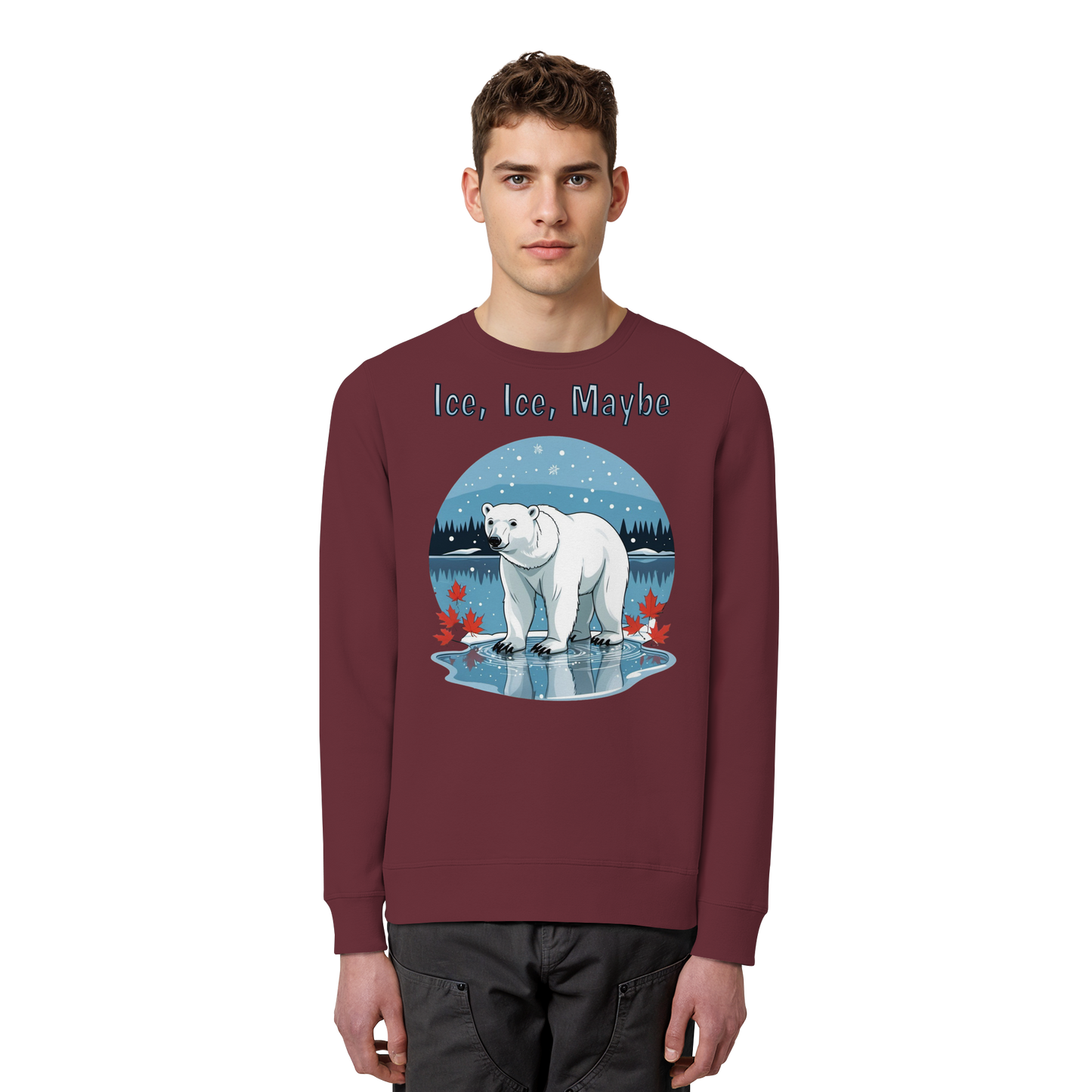 Ice Ice Maybe Sweatshirt | Polar Bear Holiday Crewneck | Premium Fleece