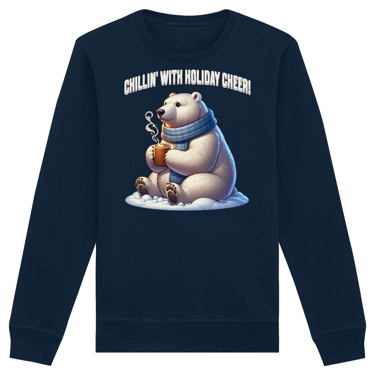 Chillin’ With Holiday Cheer Sweatshirt | Cozy Polar Bear Crewneck | Holiday Fleece