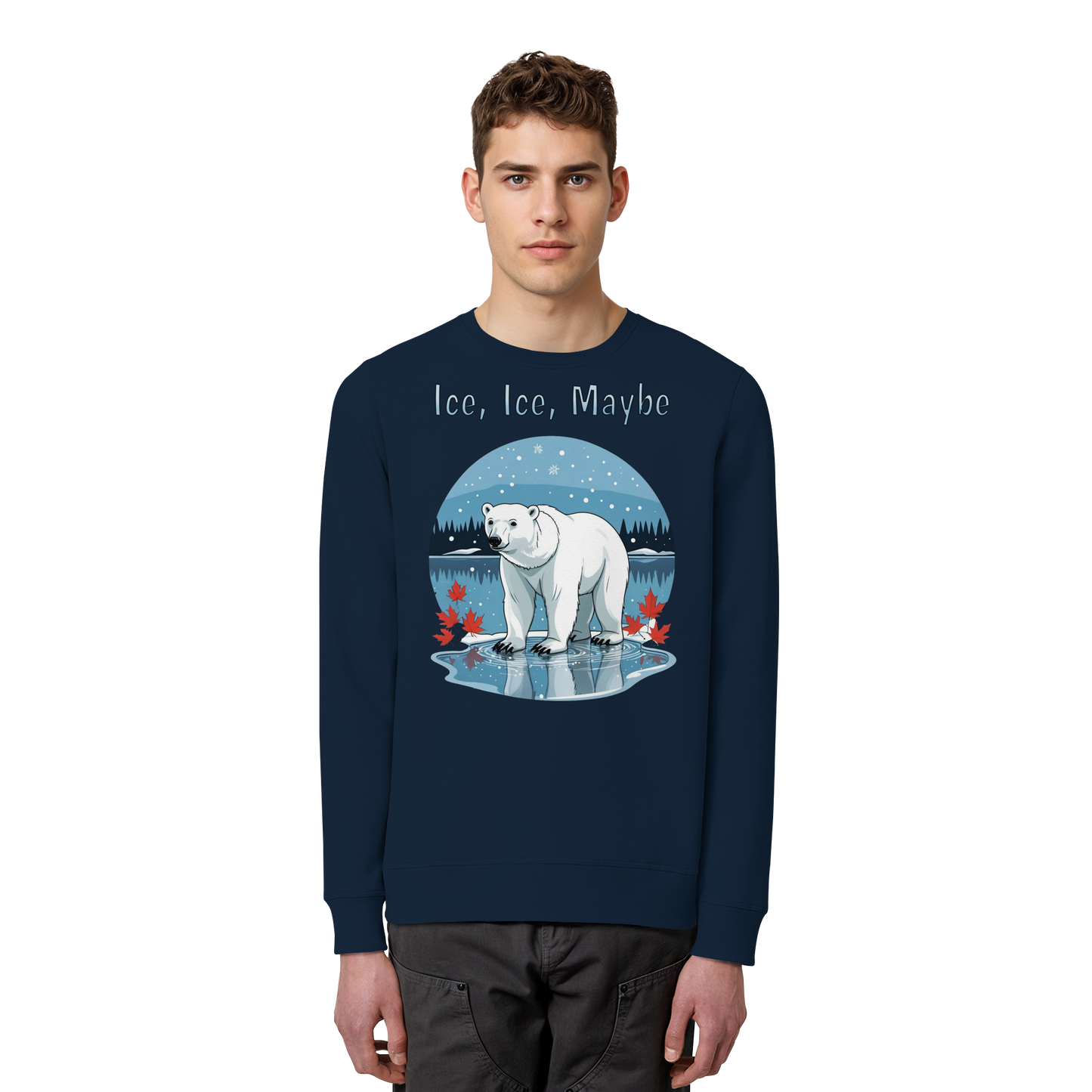 Ice Ice Maybe Sweatshirt | Polar Bear Holiday Crewneck | Premium Fleece