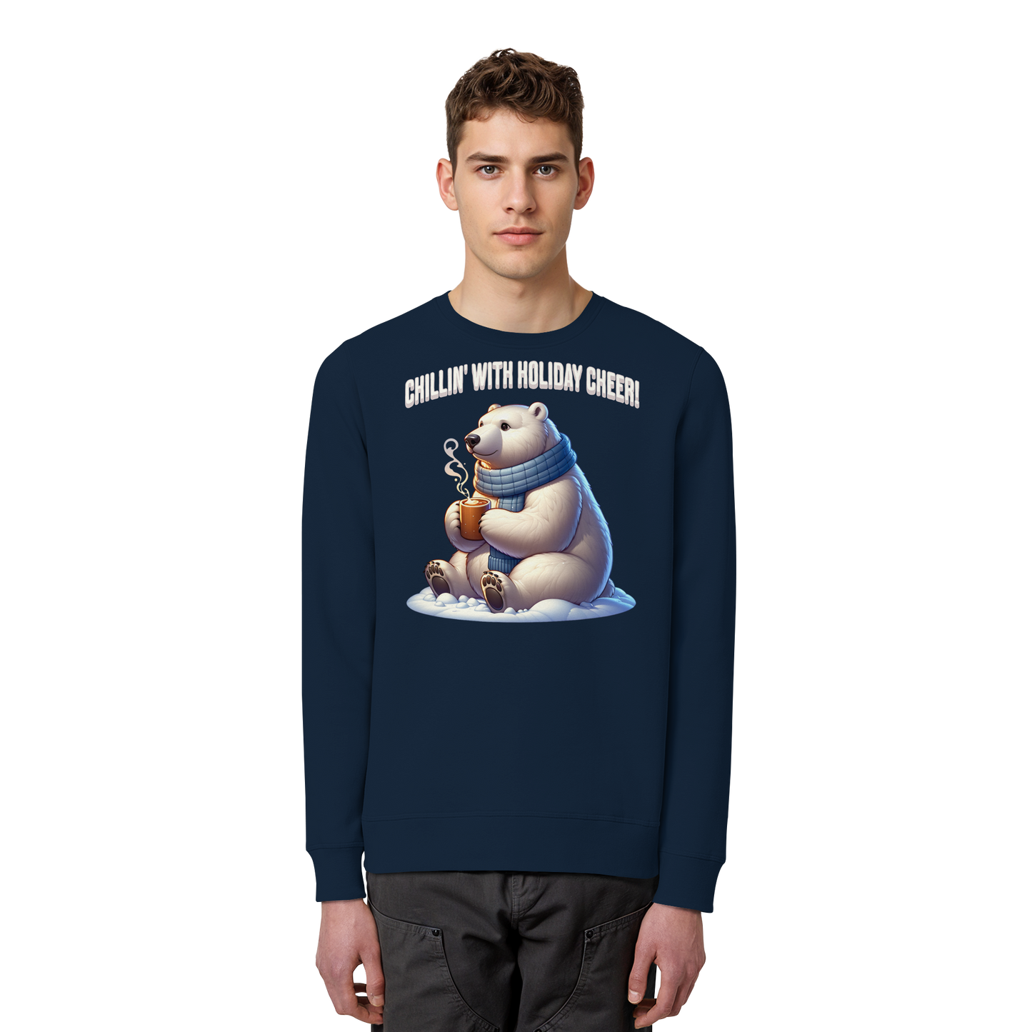 Chillin’ With Holiday Cheer Sweatshirt | Cozy Polar Bear Crewneck | Holiday Fleece