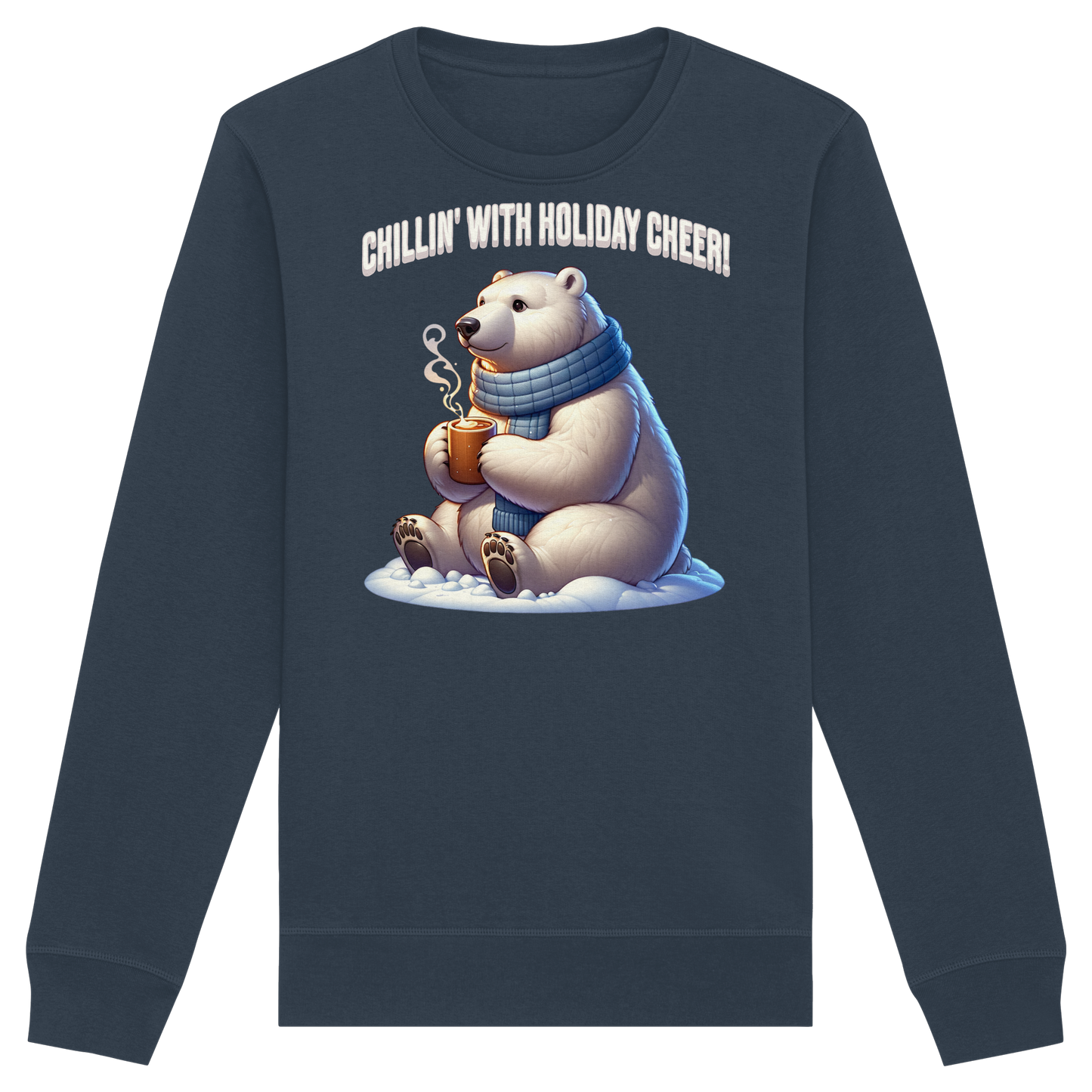 Chillin’ With Holiday Cheer Sweatshirt | Cozy Polar Bear Crewneck | Holiday Fleece