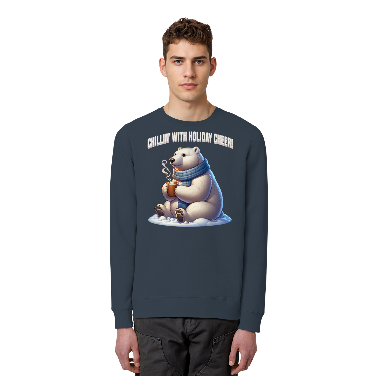 Chillin’ With Holiday Cheer Sweatshirt | Cozy Polar Bear Crewneck | Holiday Fleece