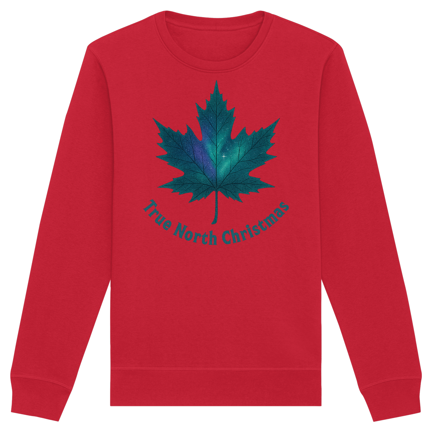 True North Christmas Sweatshirt | Maple Leaf Holiday Crewneck | Premium Fleece