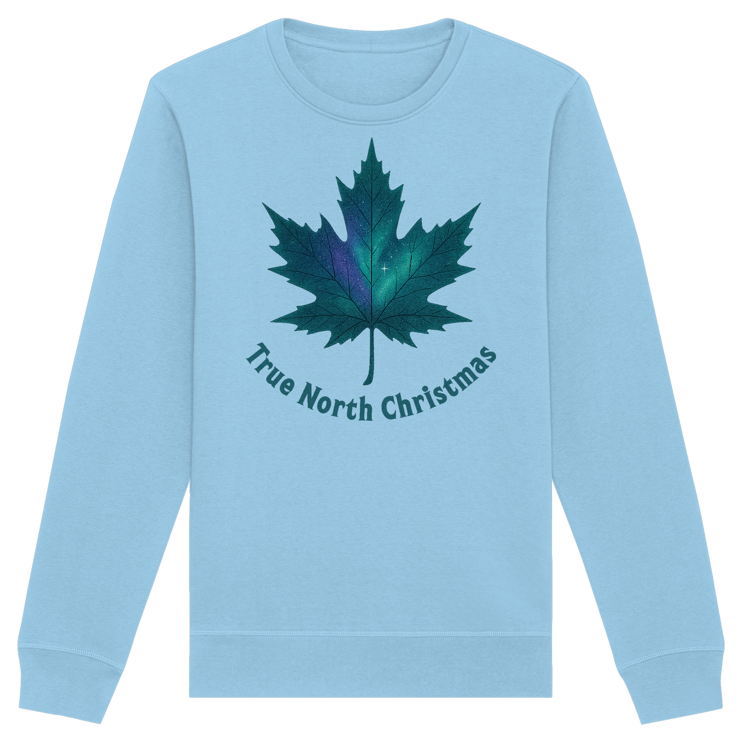 True North Christmas Sweatshirt | Maple Leaf Holiday Crewneck | Premium Fleece