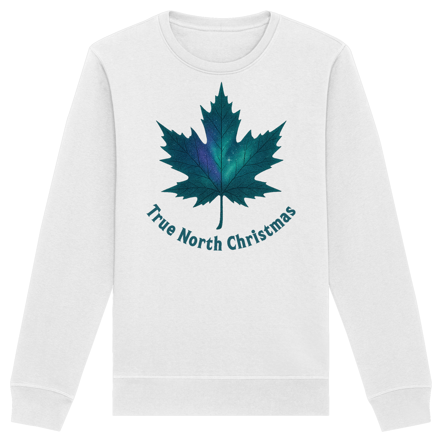 True North Christmas Sweatshirt | Maple Leaf Holiday Crewneck | Premium Fleece