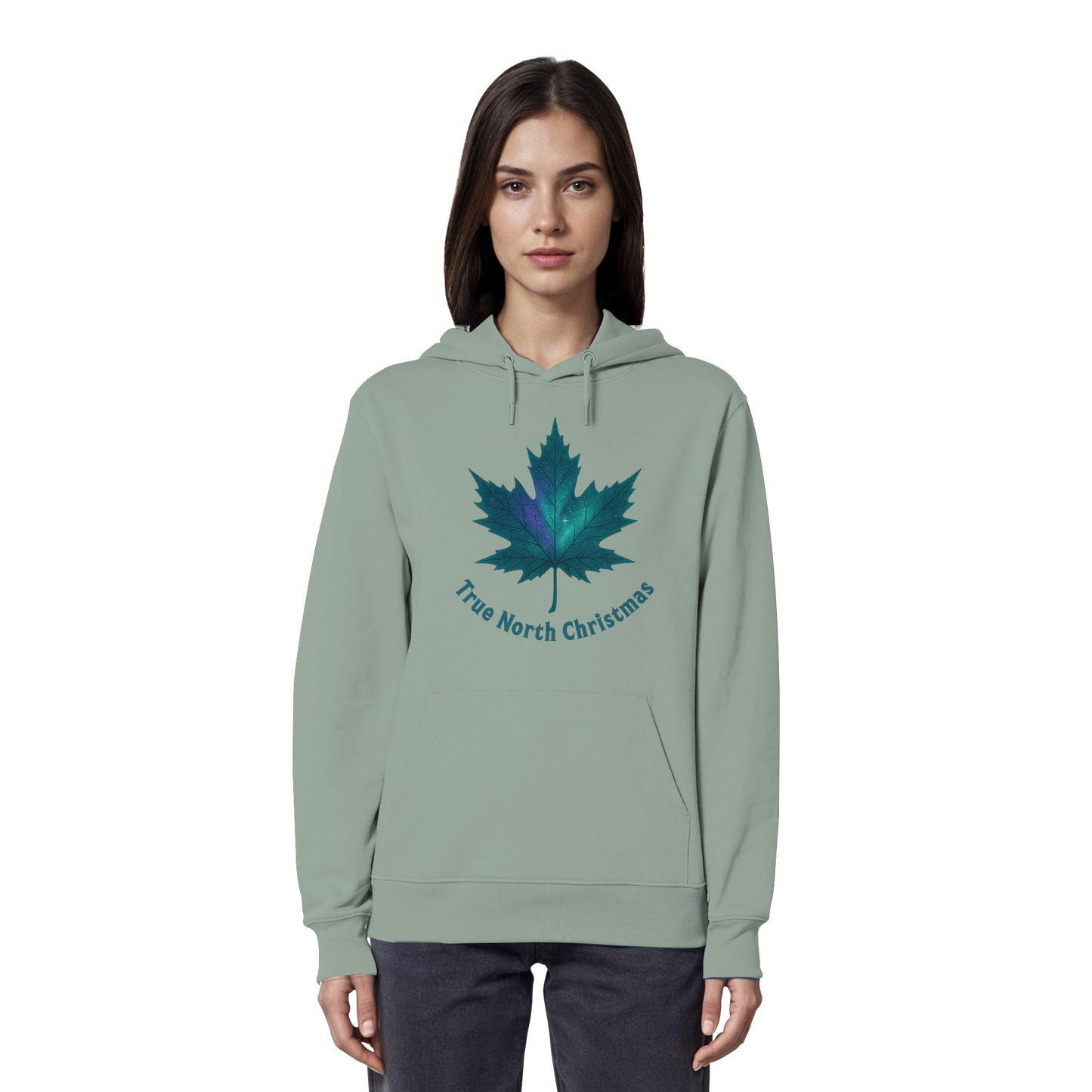 True North Christmas Hoodie | Maple Leaf Holiday Hoodie | Fleece Hoodie – Premium Softstyle Cotton