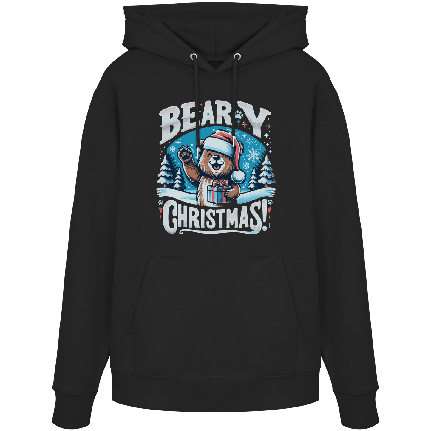 Beary Christmas Hoodie | Funny Bear Christmas Hoodie | Fleece Hoodie – Premium Softstyle Cotton