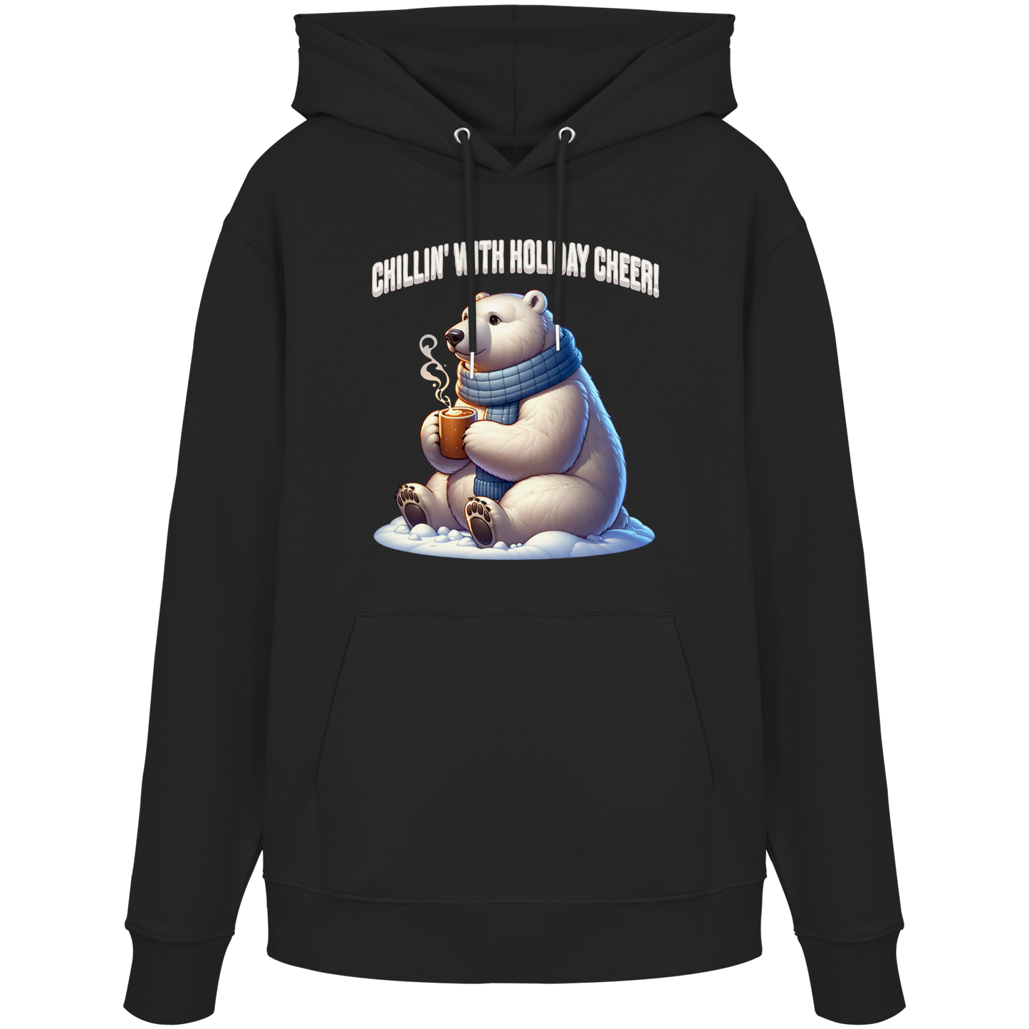 Chillin’ With Holiday Cheer Hoodie | Polar Bear Christmas Hoodie | Fleece Hoodie
