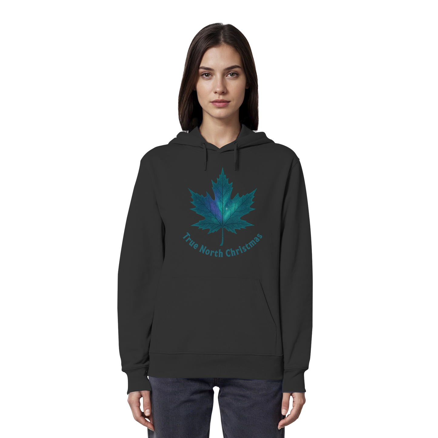 True North Christmas Hoodie | Maple Leaf Holiday Hoodie | Fleece Hoodie – Premium Softstyle Cotton