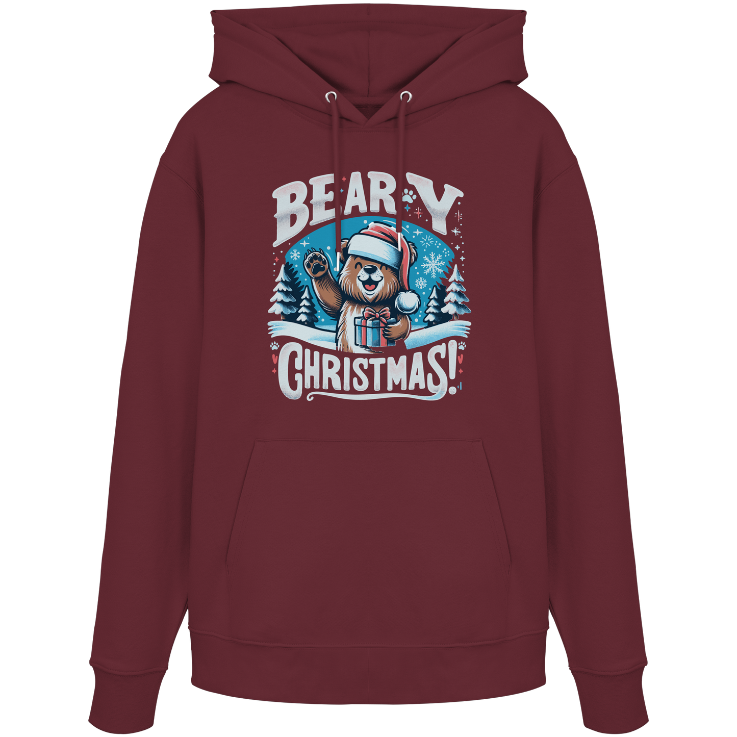 Beary Christmas Hoodie | Funny Bear Christmas Hoodie | Fleece Hoodie – Premium Softstyle Cotton