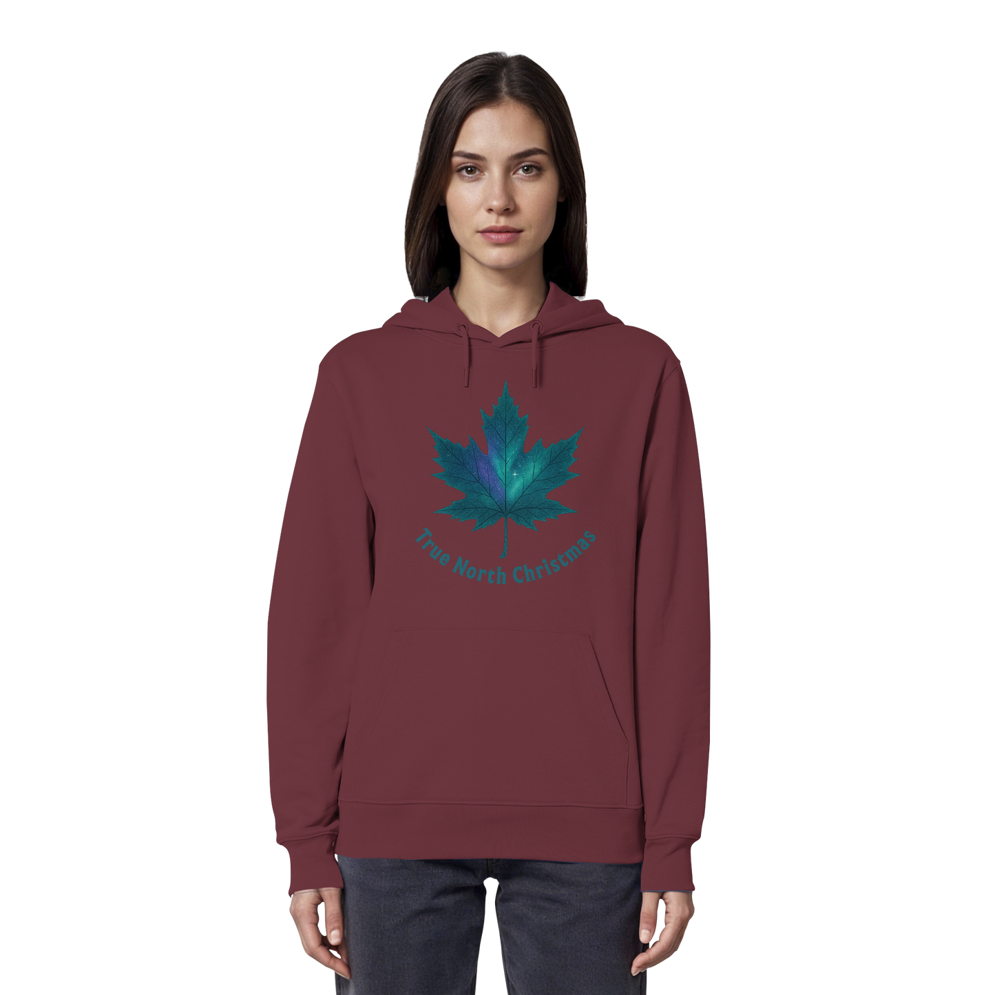 True North Christmas Hoodie | Maple Leaf Holiday Hoodie | Fleece Hoodie – Premium Softstyle Cotton