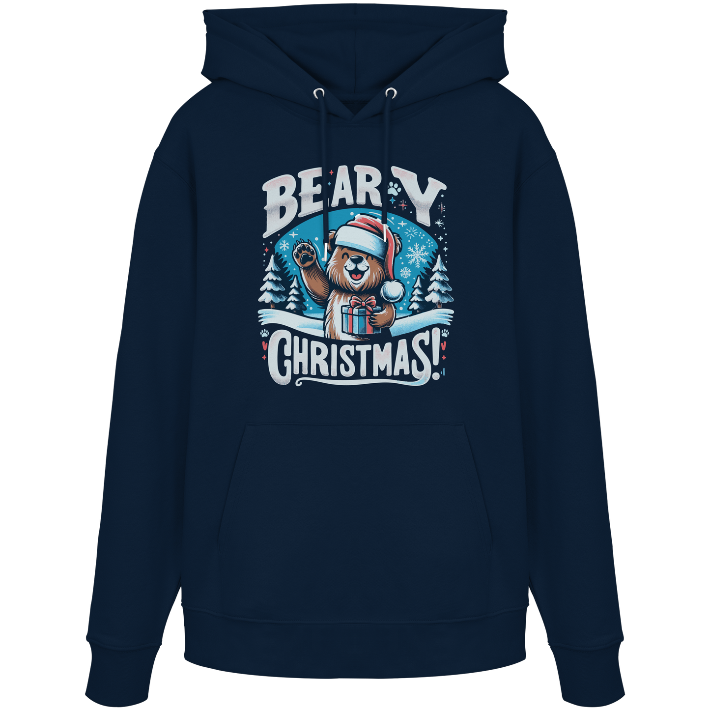 Beary Christmas Hoodie | Funny Bear Christmas Hoodie | Fleece Hoodie – Premium Softstyle Cotton