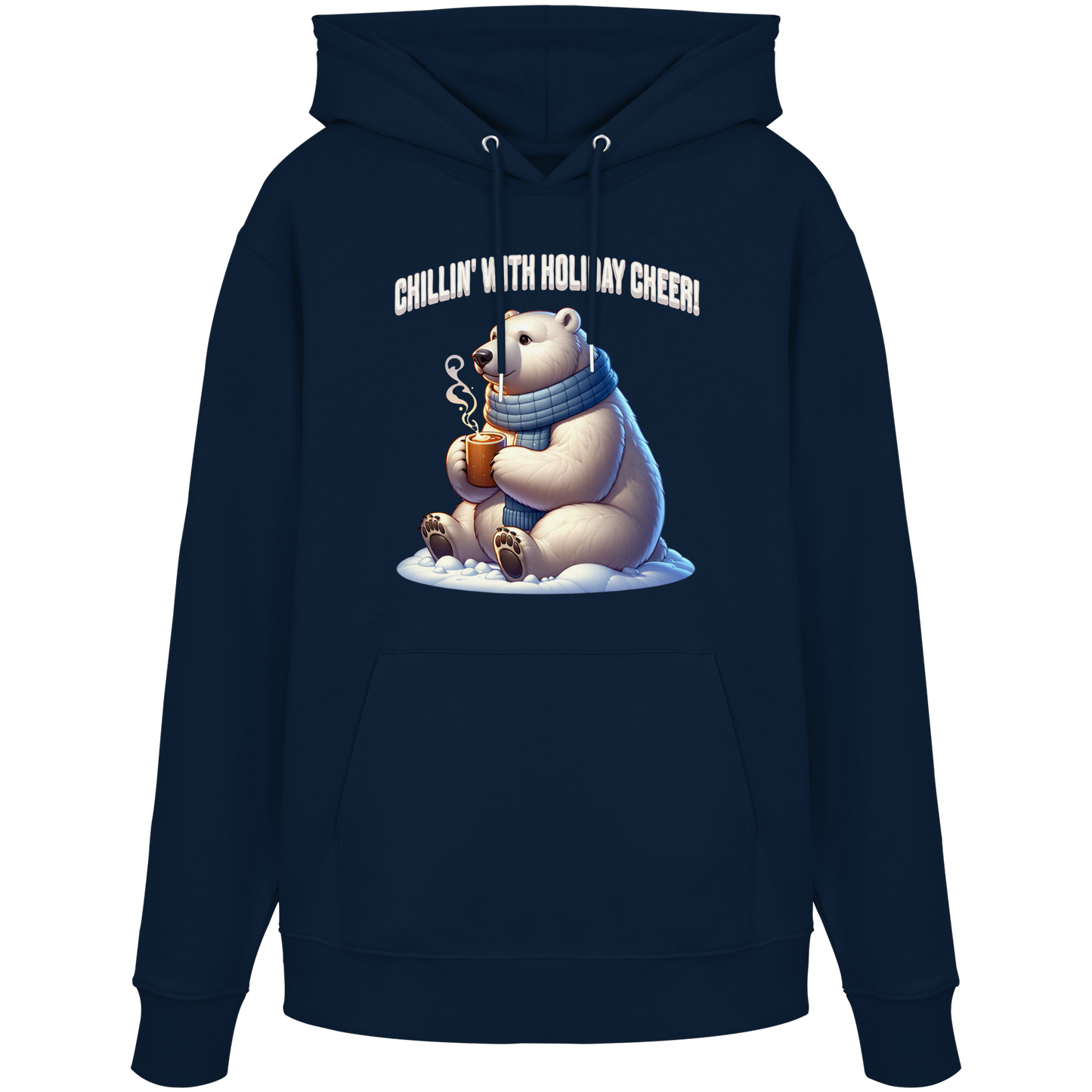 Chillin’ With Holiday Cheer Hoodie | Polar Bear Christmas Hoodie | Fleece Hoodie