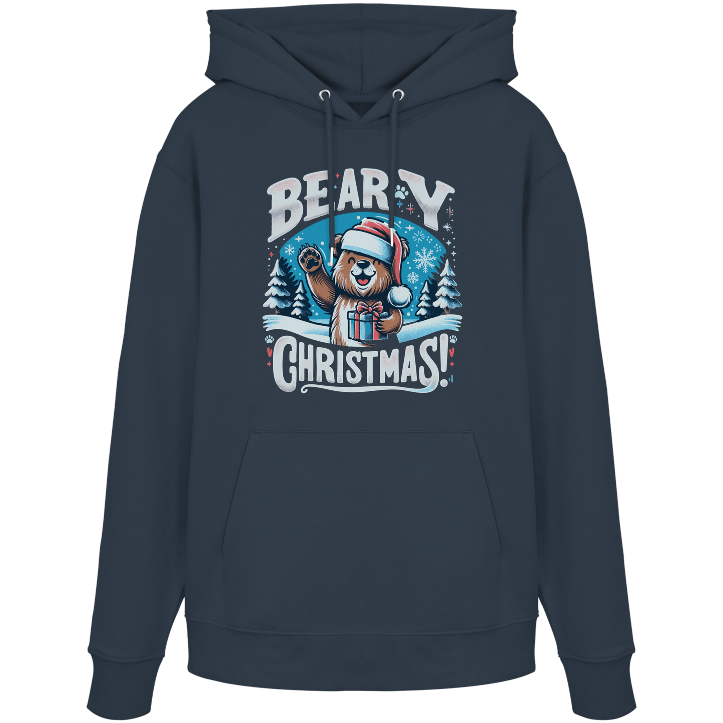 Beary Christmas Hoodie | Funny Bear Christmas Hoodie | Fleece Hoodie – Premium Softstyle Cotton