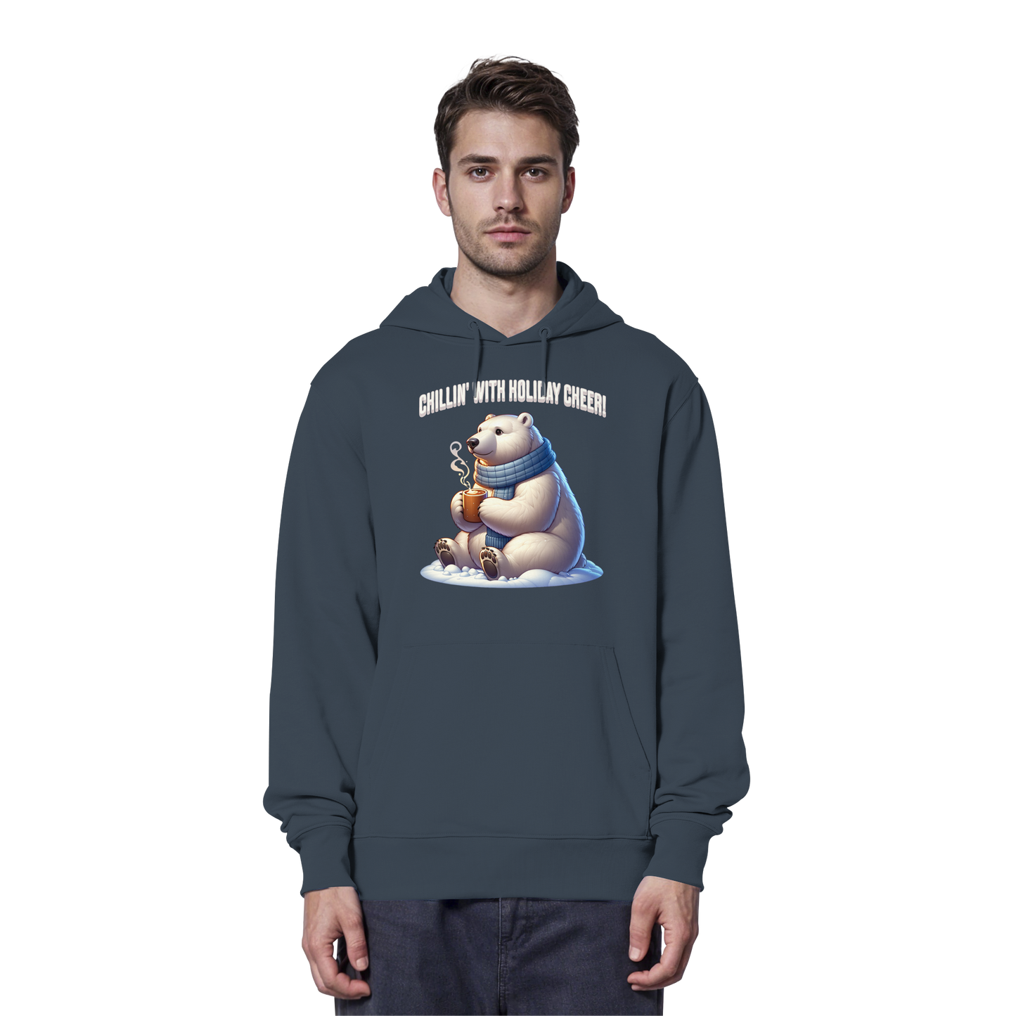 Chillin’ With Holiday Cheer Hoodie | Polar Bear Christmas Hoodie | Fleece Hoodie