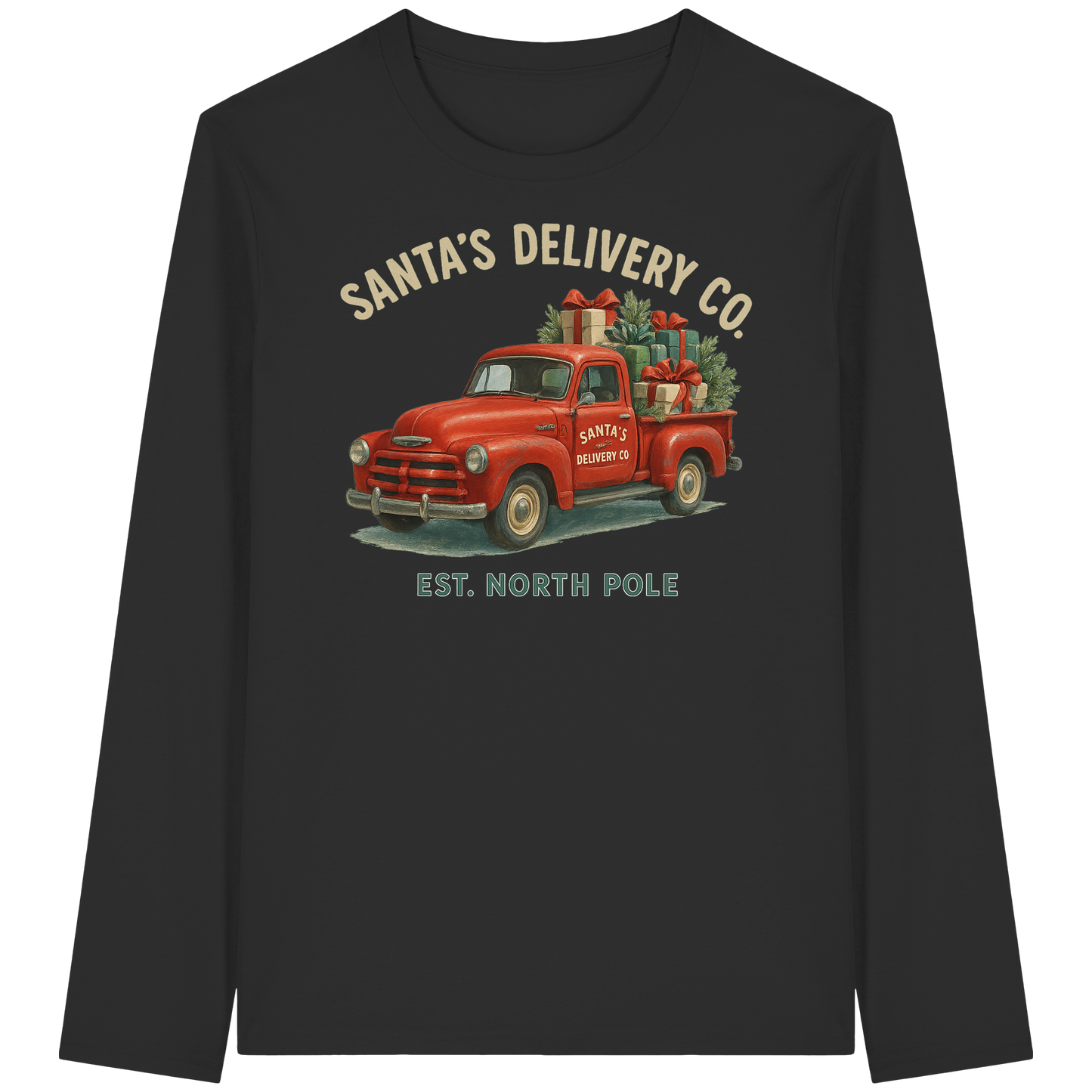 Santa’s Delivery Truck Long Sleeve | Vintage Christmas Shirt | Premium Cotton Top