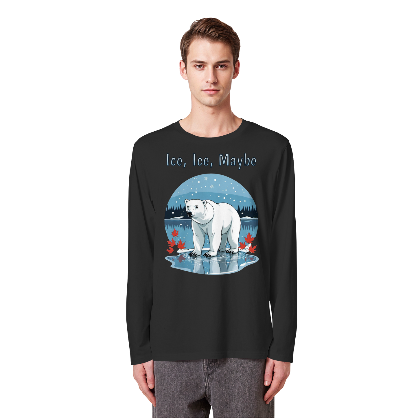Ice Ice Maybe Long Sleeve | Polar Bear Christmas Shirt | Premium Cotton Top