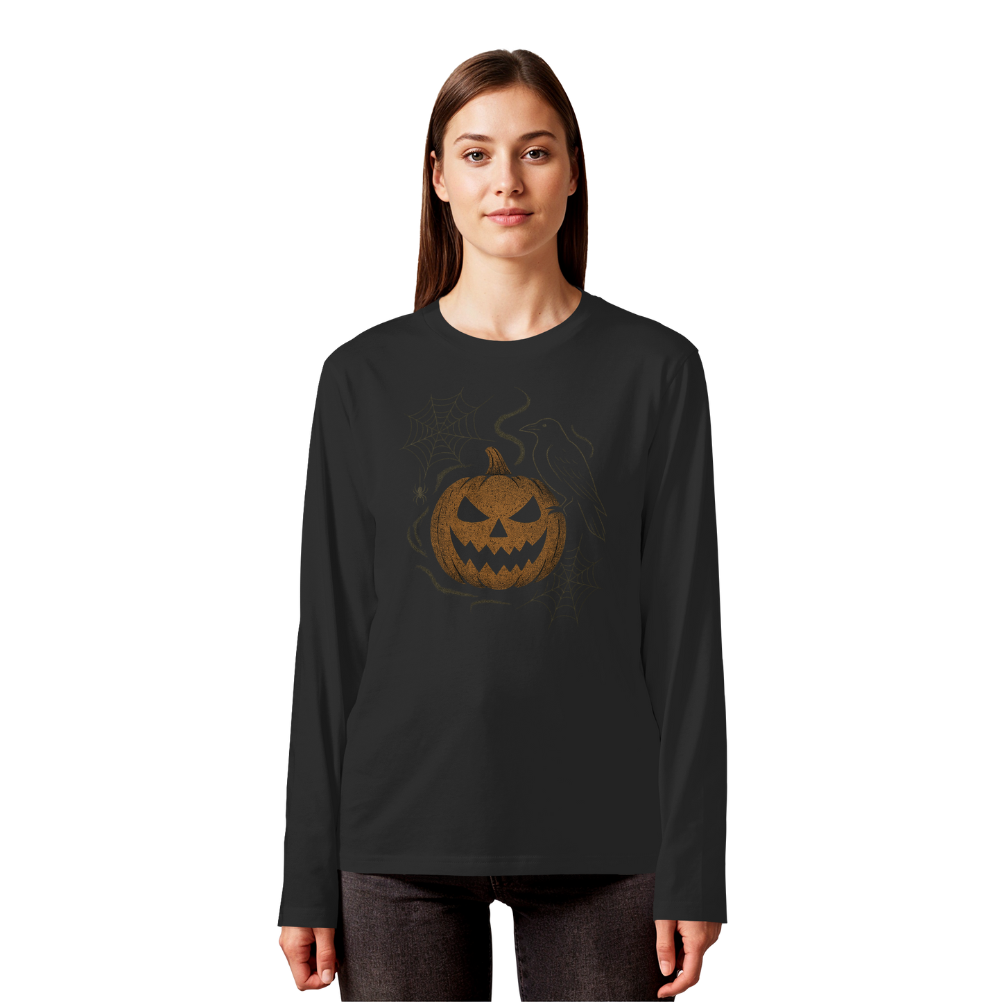 Ghostly Pumpkin – Long Sleeve Halloween Shirt | Spooky Cute Design