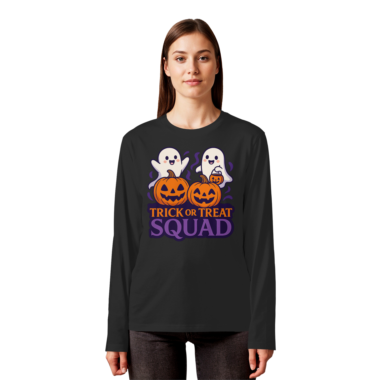 Trick or Treat Squad – Unisex Fall Long Sleeve Tee for Halloween Squad