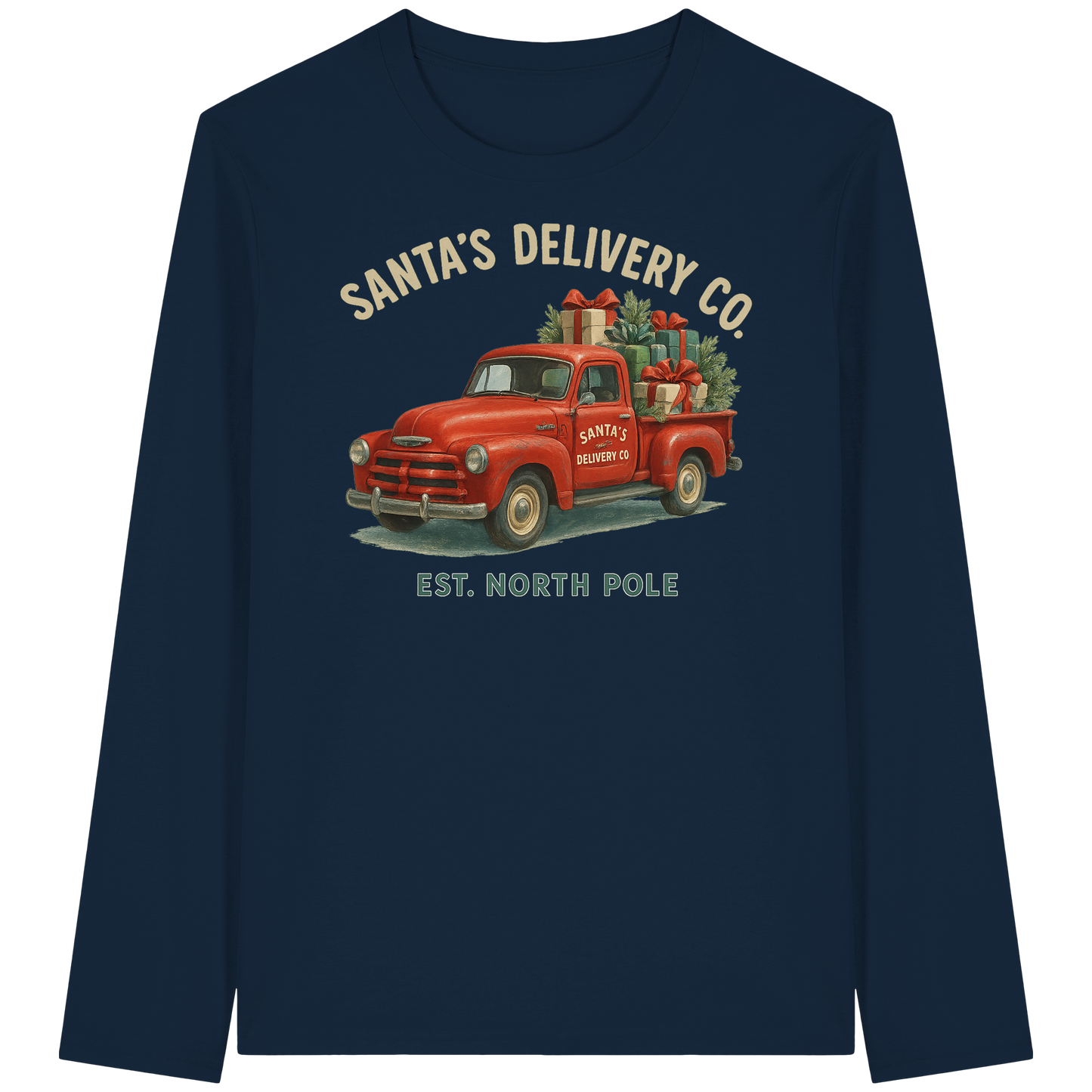 Santa’s Delivery Truck Long Sleeve | Vintage Christmas Shirt | Premium Cotton Top
