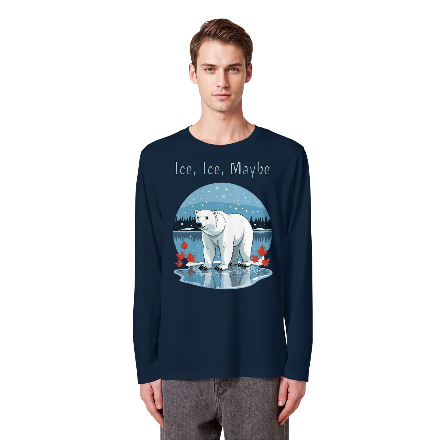 Ice Ice Maybe Long Sleeve | Polar Bear Christmas Shirt | Premium Cotton Top