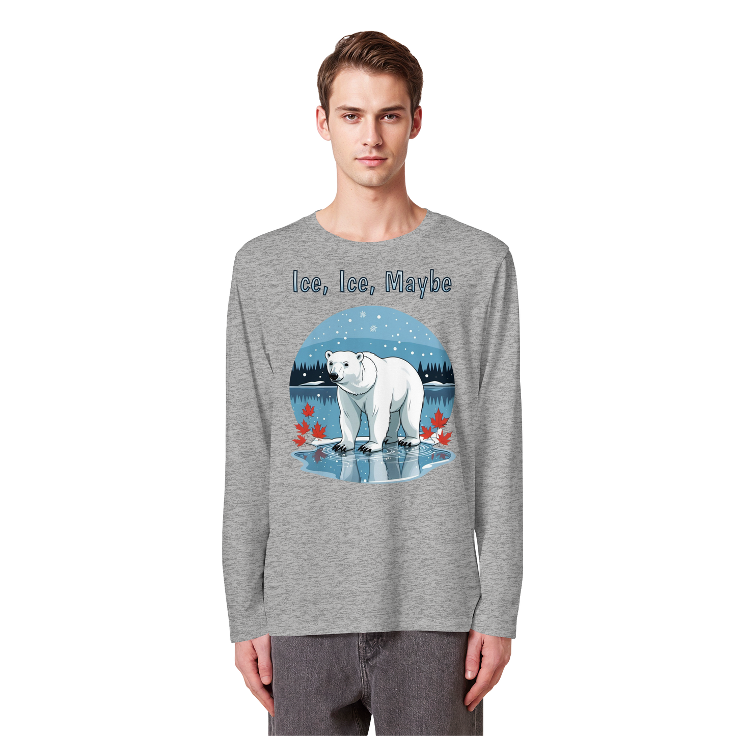 Ice Ice Maybe Long Sleeve | Polar Bear Christmas Shirt | Premium Cotton Top