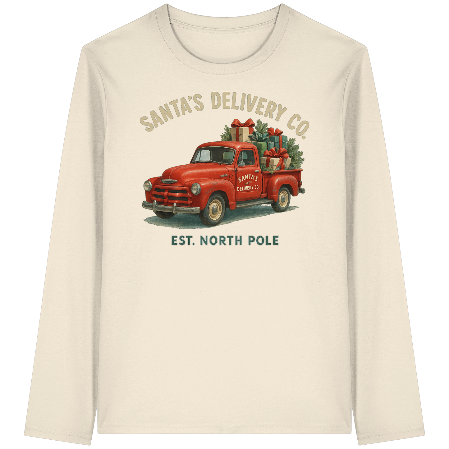 Santa’s Delivery Truck Long Sleeve | Vintage Christmas Shirt | Premium Cotton Top