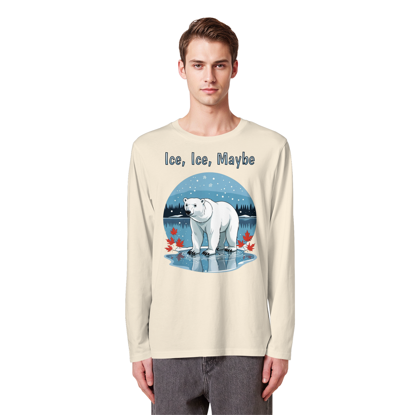 Ice Ice Maybe Long Sleeve | Polar Bear Christmas Shirt | Premium Cotton Top