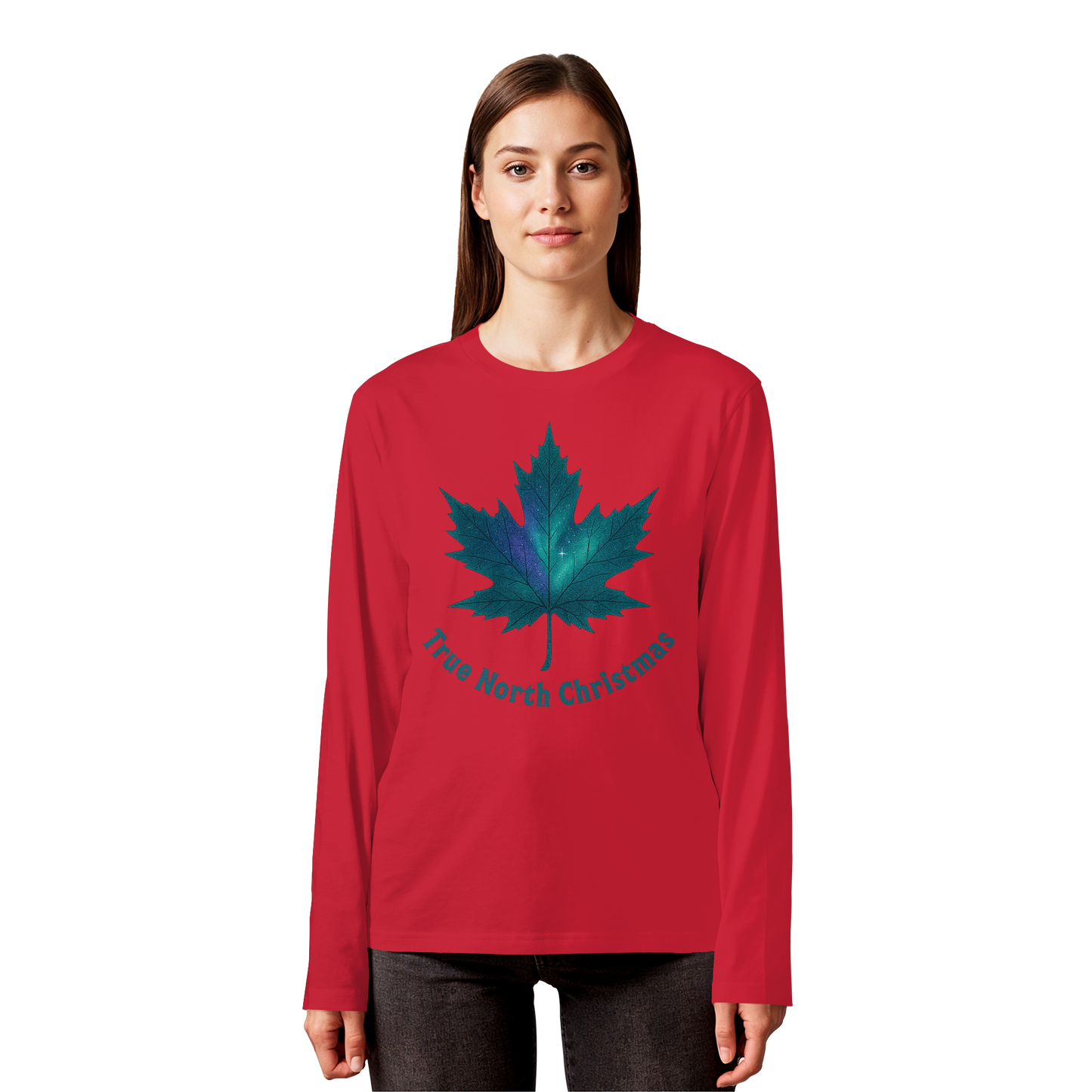 True North Christmas Long Sleeve | Maple Leaf Holiday Shirt | Premium Cotton Tee
