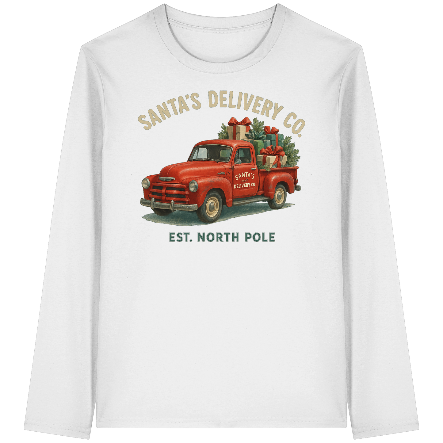 Santa’s Delivery Truck Long Sleeve | Vintage Christmas Shirt | Premium Cotton Top