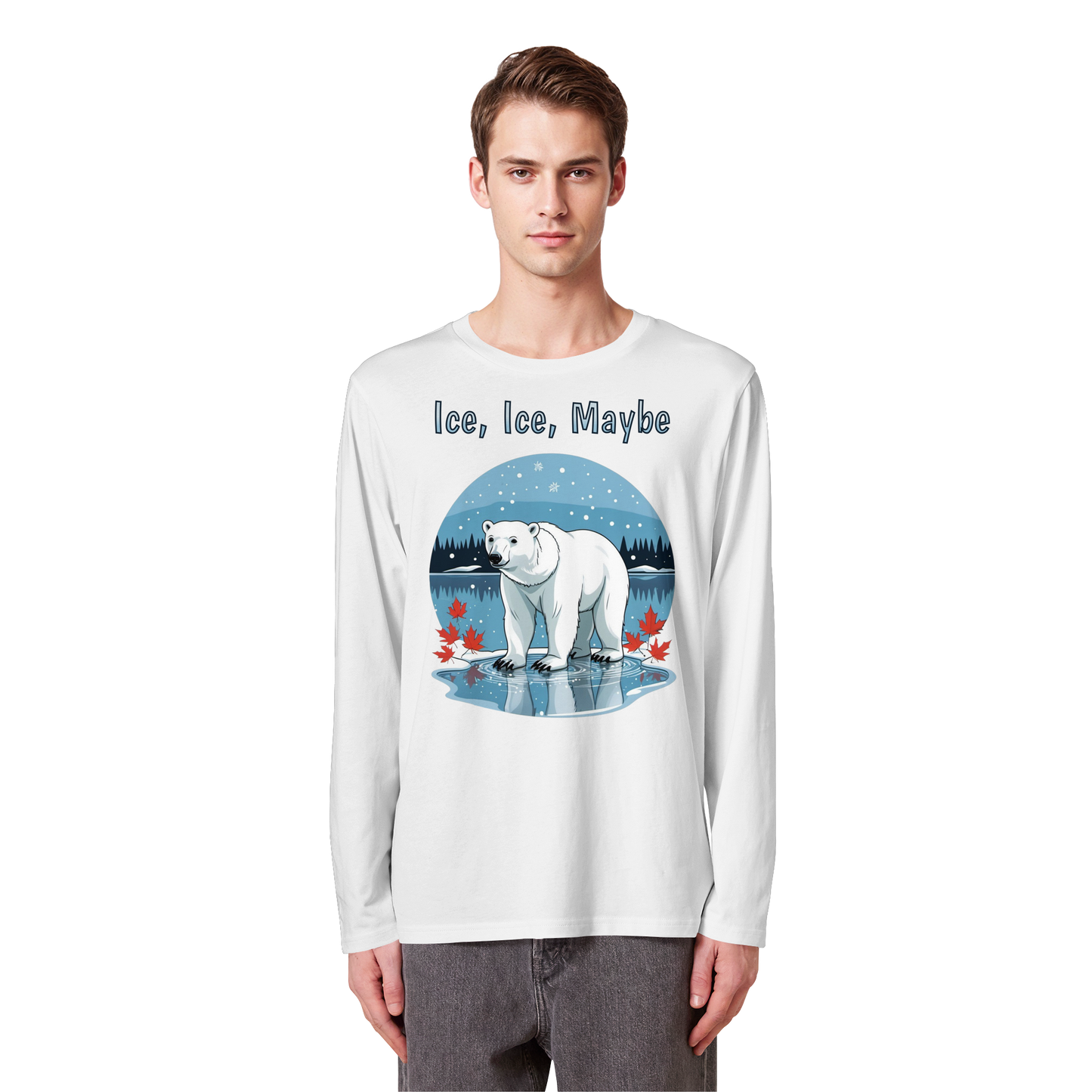 Ice Ice Maybe Long Sleeve | Polar Bear Christmas Shirt | Premium Cotton Top