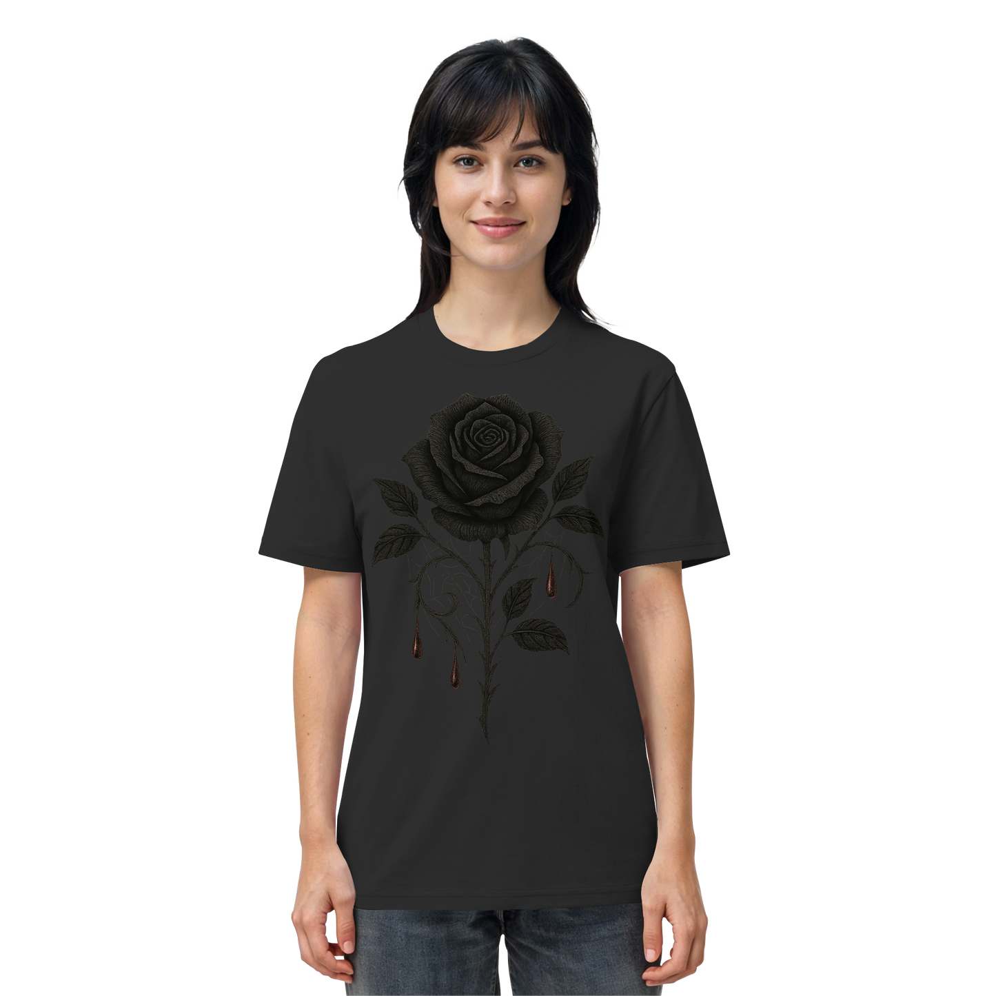 Dark Rose – Gothic Halloween Tee | Elegant Black Rose Design