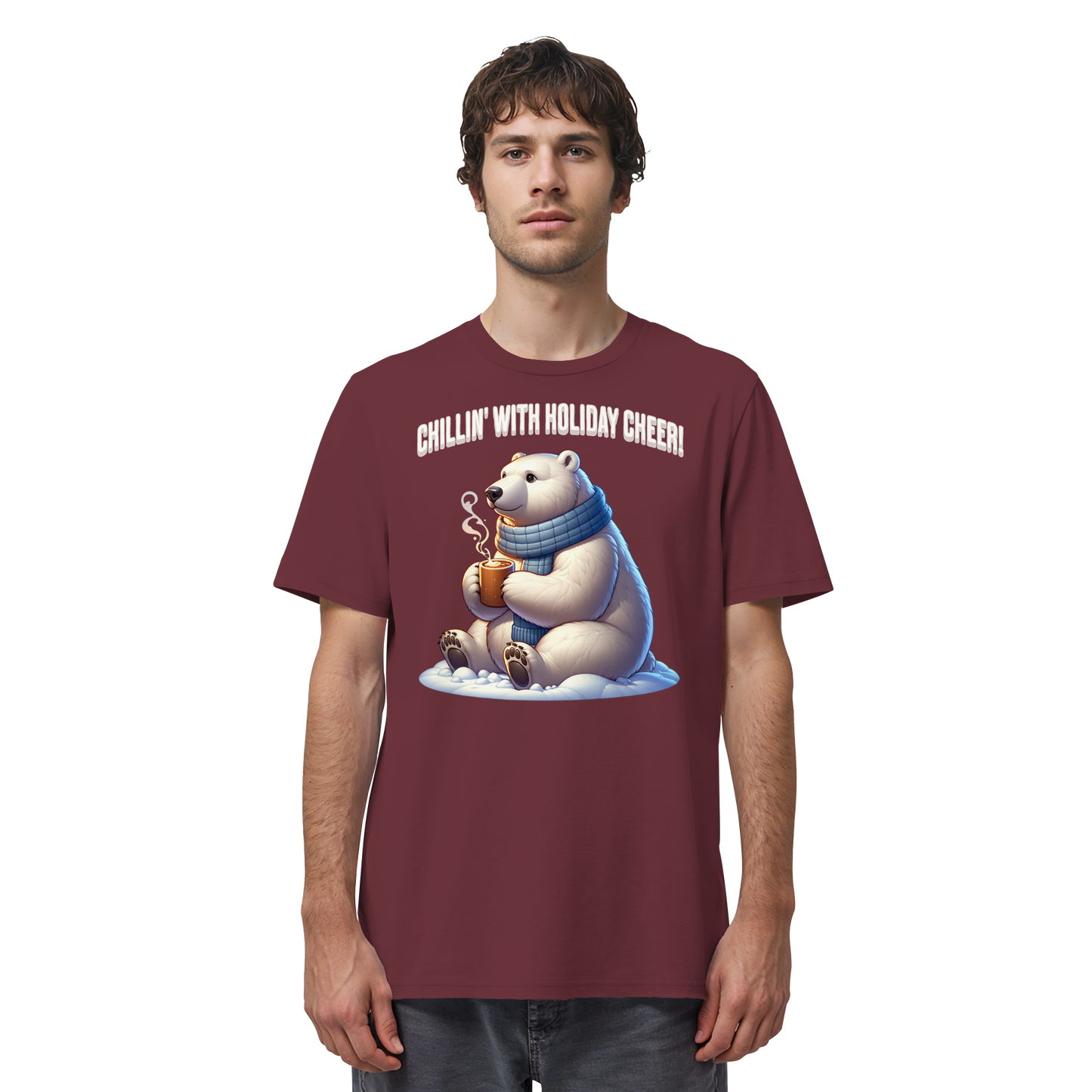 Chillin’ With Holiday Cheer | Polar Bear Christmas Tee | Cozy Holiday Shirt – Premium Cotton