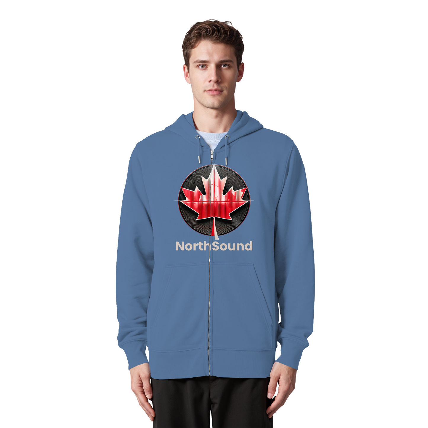 "NorthSound" Unisex Zip Hoodie - Zip Up and Tune In to Canadian Vibes
