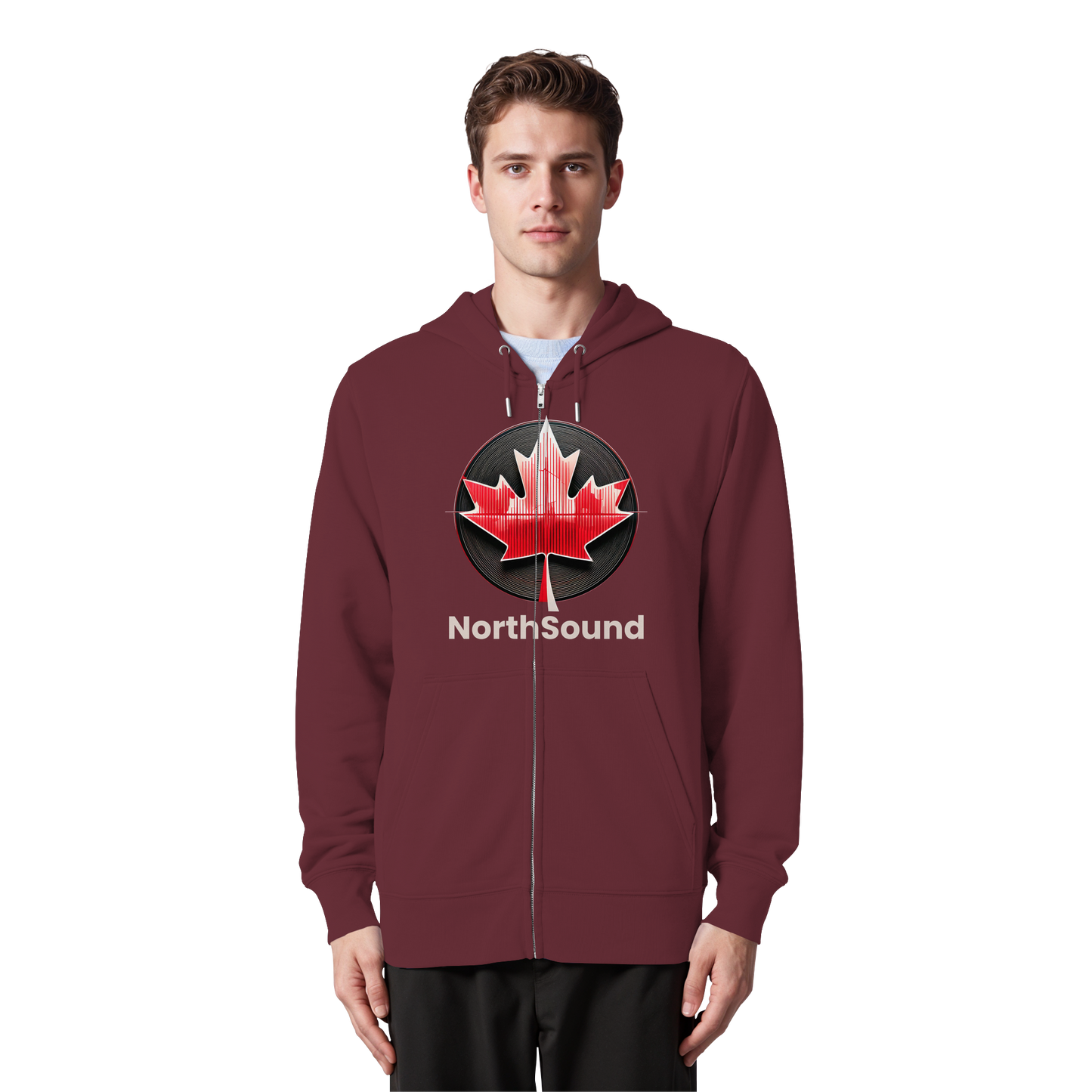 "NorthSound" Unisex Zip Hoodie - Zip Up and Tune In to Canadian Vibes