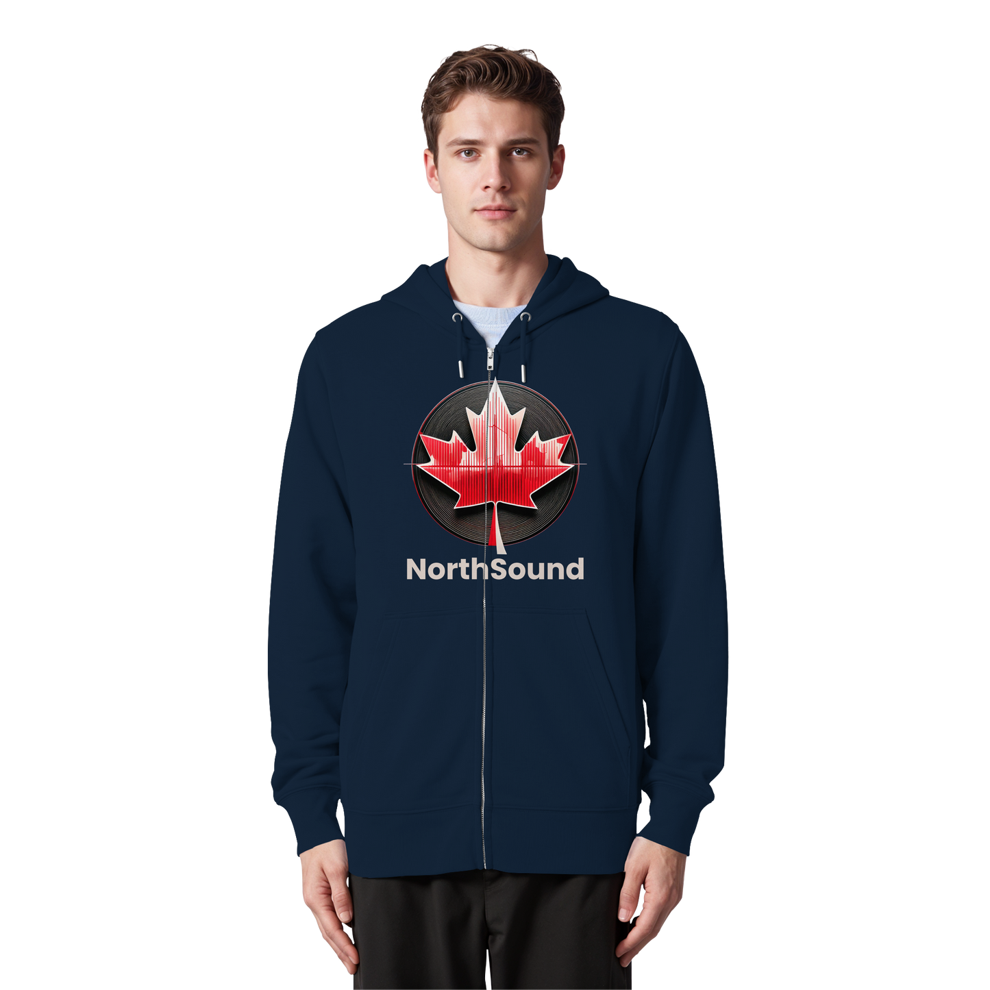 "NorthSound" Unisex Zip Hoodie - Zip Up and Tune In to Canadian Vibes