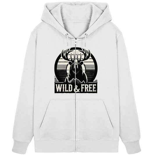 “Wild & Free” Unisex Zip Hoodie – Casual Style for Outdoors and Everyday Wear